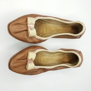 Salvatore Ferragamo Womens Bow Detail Ballet Flats